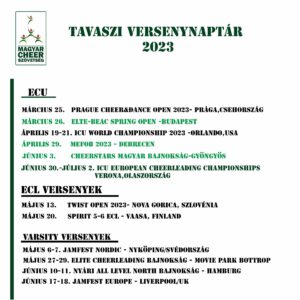 2023-as versenynaptár, cheer